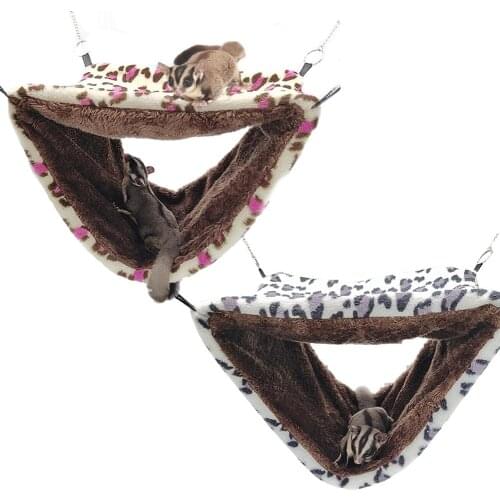 Hamster Hammock Cotton Nest Double Layer Breathable Mesh Hanging Bed Nest for Chinchillas Ferrets Small Pet Cage Accessories