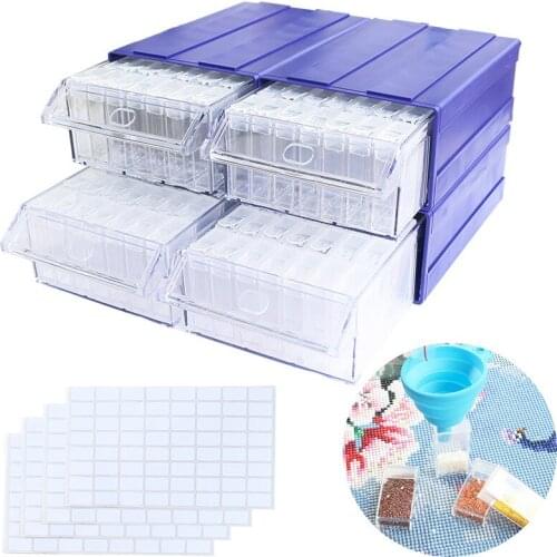 5D Diamond Painting Beads Storage Container with Detachable Boxes and Individual Grids for Storage Beads Drills Jewelry