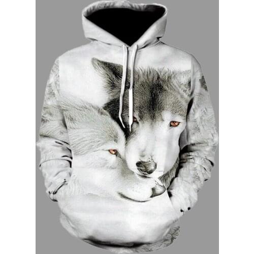 2021 New Chic Clothes 3d Wolf Printing Hoodies Mens Sweatshirt Loose Hooded Jacket Youth Hip Hop Outdoor Sweatwear Pullover 6XL