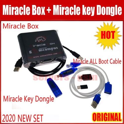 2020 NEW ORIGINAL Miracle Box +Miracle Key Dongle + Miracle UMF All Boot cable for china mobile phones Unlock Repairing unlock