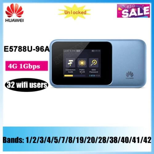 Original Unlocked Huawei E5788 E5788U-96A Cat16 Gigabit Pocket 4G LTE Mobile WiFi Router