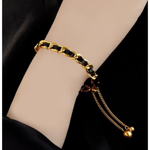 European and American titanium steel necklace leather braided clavicle chain restore ancient ways joker short female advanced fe