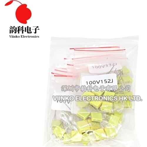 Correction capacitor package kit 10 kinds * 5 PCS=50 PCS KIT 100V 102J 152J 332J 472J 103J 333J 473J 104J 224J 474J