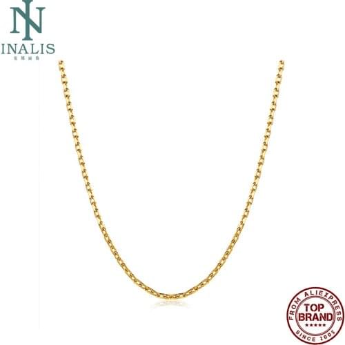 INALIS Unisex Gold Plated Necklaces For Women And Men Simple Copper Matching Chain Anniversary Fashion Jewelry Free Shipping