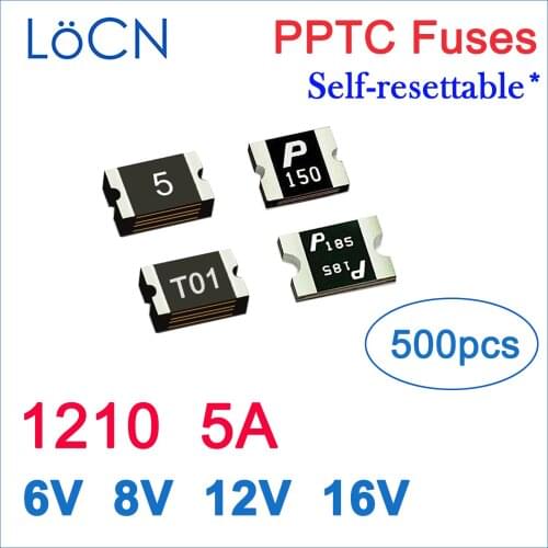 Fuses PPTC 1210 5A 5000mA 6V 8V 12V 16V SMD self Resettable Made in china high quality 500pcs