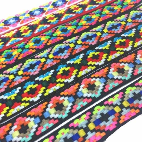 ZERZEEMOOY 1" 25mm 10Y OR 50Y PACKING 7 colour Geometric Jacquard Ribbon belts straps dog chain parts lace QDZD170314