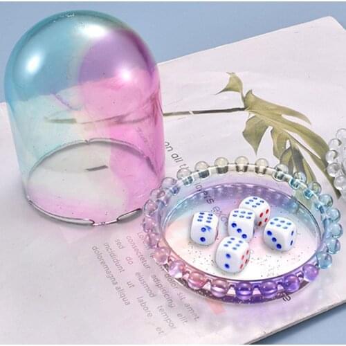 DIY Crystal Epoxy Resin Mold Transparent Cover Dice For Resin Mold Cup Epoxy Dice Mold Cup Crystal 1set Silicone N5L9