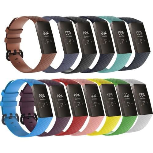 Silicone Wristband Strap For Fitbit Charge 3 Fitness Activity Tracker Watch Band Straps 13 Colors Replacement Bracelet Watchband