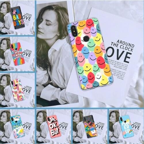 Phone Case Silicone For Xiaomi Mi Max Note 1 2 3 Cartoon Smile Quote Pretty Cute Soft Back Cover For Xiaomi Mi Mix 1 2 2S 3 Case