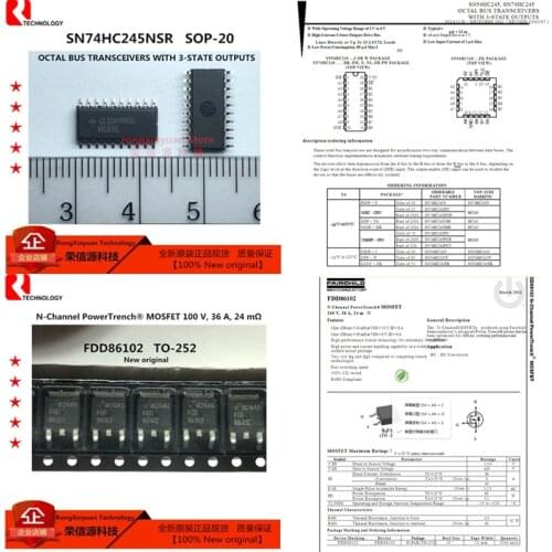 SN74HC245NSR HC245 SOP-20 SN74HC245 74HC245NSR 74HC245 FDD86102 TO-252 86102 MOSFET-N 100 V, 36 A, 24 mΩ 100% New original