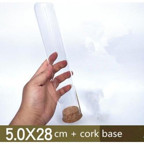 2sets/pack 5*28cm Tube Glass Dome Home Wedding Decoration Diameter=5cm Height=28cm Glass Cover Vase Friend Gift