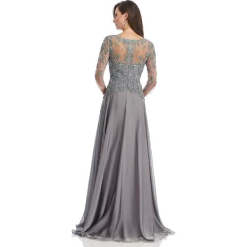 Navy blue Plus Size Gorgeous abiye Dubai Evening Sheer Long Sleeves for Weddings gelin anne elbise Mother of the Bride Dresses