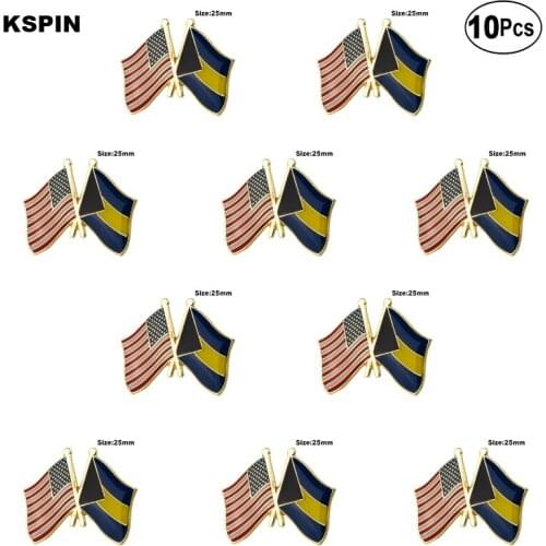 U.S.A.& Bahamas Lapel Pin Flag badge Brooch Pins Badges 10Pcs a Lot
