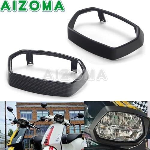 Motorcycle ABS Plastic Front Headlight Bezel Trim Guard For VESPA 150 Sprint 150 2017-2020 Head Lamp Decoration Cover Protector