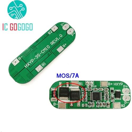 Arc 7A 3S 12V 18650 Lithium Battery Protection Board 3 Packs Li-ion 11.1V 12.6V Charge Discharge Protect Circuit BMS PCM PCB