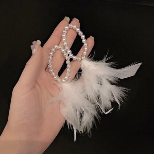 ​ZDMXJL 2021 New Fashion Womens Earrings Fine Sweet Elegant Pearl Feather Eardrop Earrings For Women Jewelry Gifts Wholesale