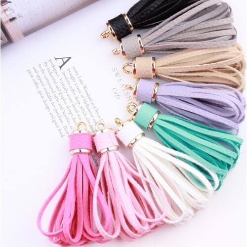 10pcs/lot Korea circle leather fringed flowers ornament DIY accessories handbags accessories car hanging jewelry materials