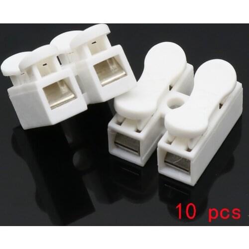 10x 2p Spring Connector wire with no welding no screws Quick Connector cable clamp Terminal Block 2 Way Easy Fit for led strip