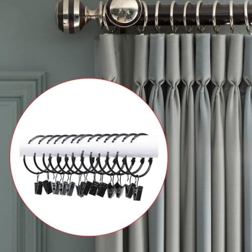 20 Pcs Openable Metal Drapery Clips with Rings Decorative Window Curtain Ring