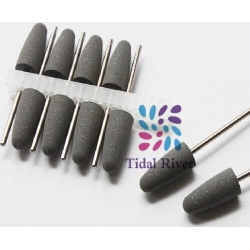 20/Pcs Dental Diamond Polishing Drill Burs Silicone Rubber Polishers Bur Dentist Accessiores 2.35mm Gray