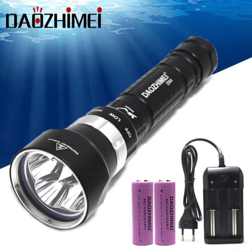 8000LM XM-L L2 LED Diving Flashlight Waterproof Underwater 100M Camping Lanterna 3-Mode Tactical Lamp Light use 18650 or 26650