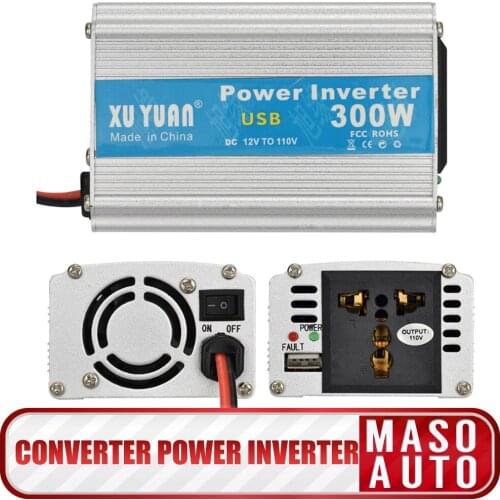 Car Inverter 300W Vehicle Converter Power Inverter DC 12V to AC 230V USB Charger Port Car Accessories For Trailer Truck Bus Van