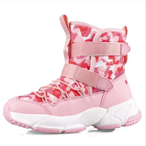 Boys Girls Boots 2020 Winter Camouflage Children Snow Boots Non-slip Waterproof Windproof Warm Boots Kids wool Shoes