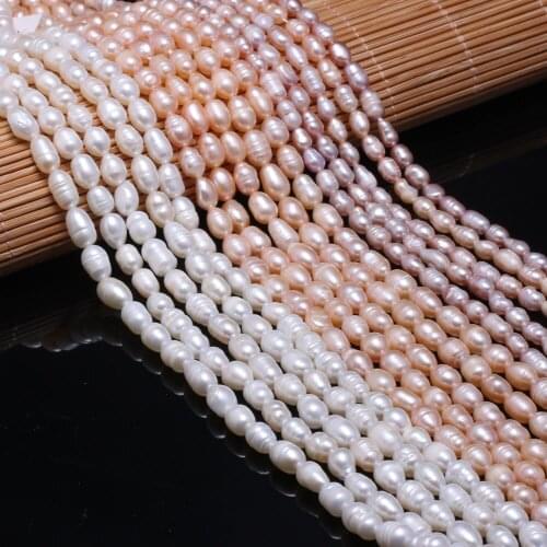Hot Sale Natural Freshwater Pearl Oval Loose Beads 5-6 mm For Jewelry Making DIY Bracelet Earrings Necklace Accessory
