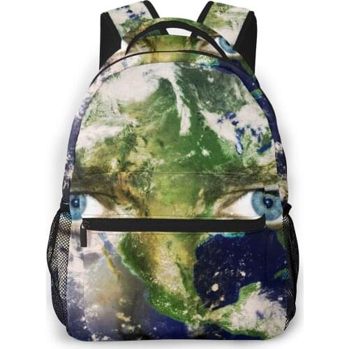 OLN Women Backpack Kids School Bag for Teenage Girls Eyes Of Earth Female Laptop Notebook Bagpack Travel Back Pack 2021
