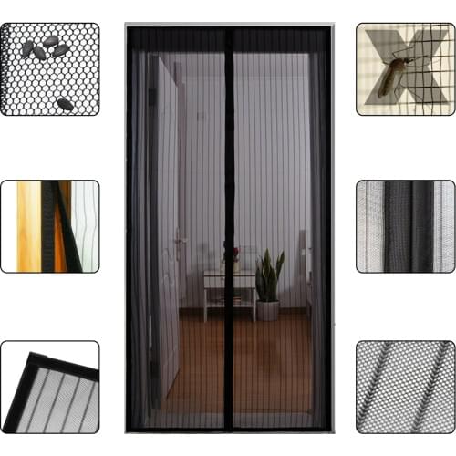 90x210CM/100X210CM Hands Free Magic Mesh Screen Net Door with 18 Magnets Anti Mosquito Bug Door Curtains