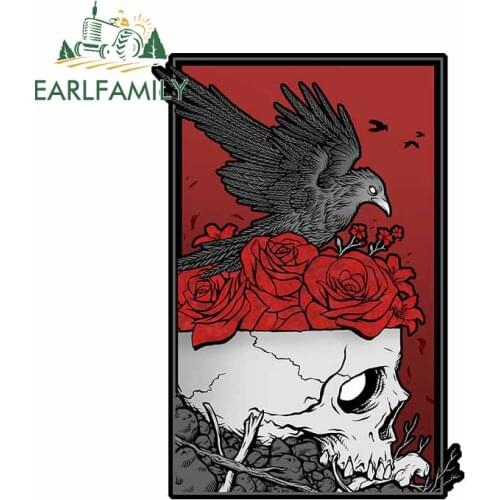 EARLFAMILY 13cm x 9.3cm for Memento Mori Creative Car Sticker Personality Car Door Bumper Windows Decal Occlusion Scratch Decals