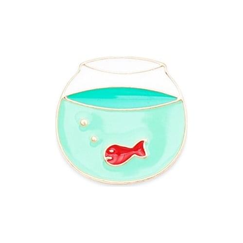 Cute Fish Enamel Pin Cartoon Funny Aquarium Brooches Animal Badge Ceative Gift for Kids Girls Jackets Backpack Accessories