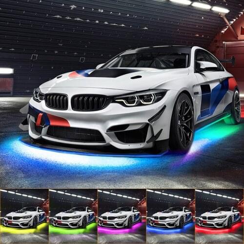 Flowing Color Car Underglow Light Flexible Strip LED Underbody Lights APP Control Car Led Neon Light Decorative Atmosphere Lamp