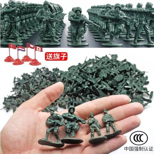 100 World War II Little Soldier Toy Model Childhood Plastic Little Soldier Safety Odor-free Sand Table Soldier