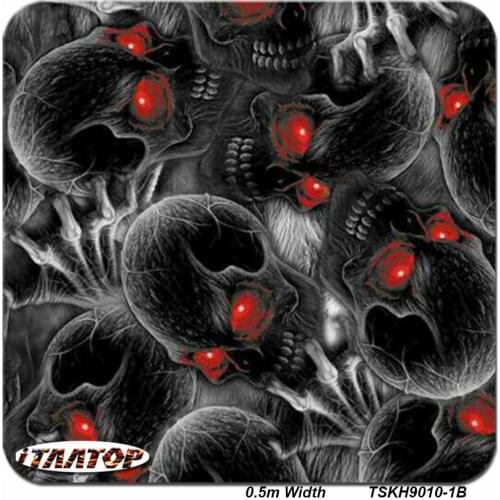 ITAATOP Red Eye Skull Water Transfer Printing Film TSKH9010-1B 0.5M * 2/10/20M Hydro Dipping Film