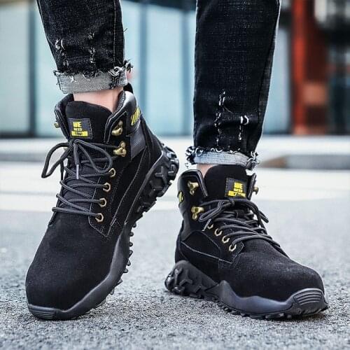 K23 Men Boots Safety Shoes Indestructible Anti-smashing anti-piercing work shoes Plus Size 36-48