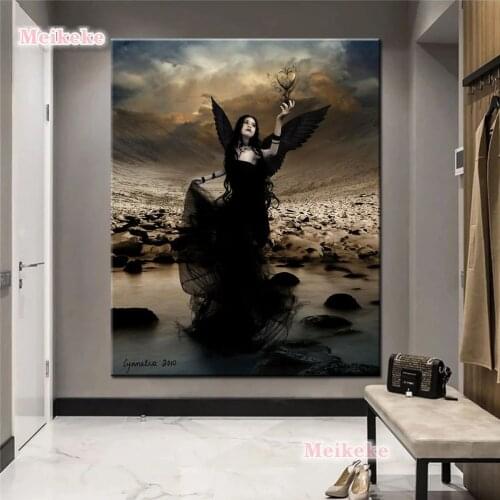 5D DIY Dark heart wind girl wings picture Diamond Painting Full Square/Round Diamond Embroidery Home Decor Mosaic decor