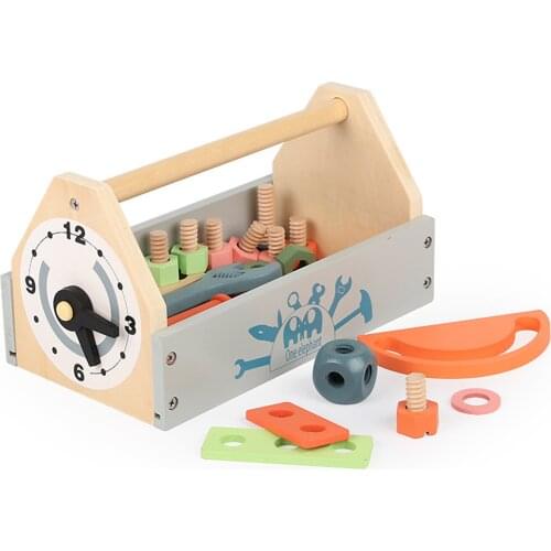 Creative Montessori Wooden Screw Block Toy Construction Fine Motor Activity
