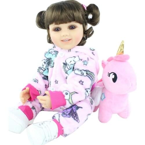 55 CM New Full Silicone Reborn Doll For Girl Boneca Lifelike Newborn Princess Toddler Babies Dress Up Toy Bebe Birthday Gift