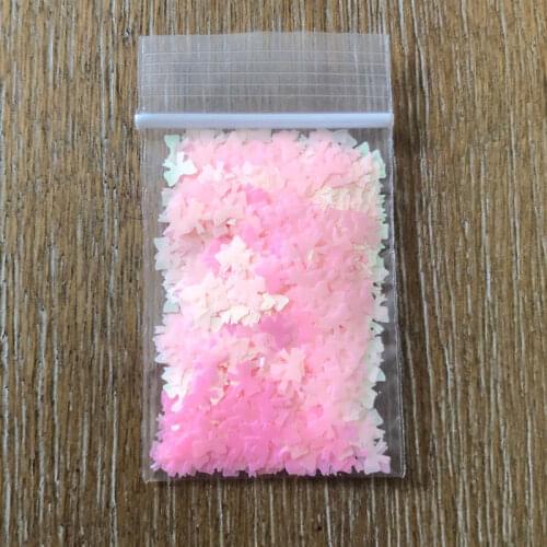 50 Grams Iridescent Pearl Bow Chunky Glitter for Nail Art White iridescent Bow glitter Nail Art Decoration Sequins - 50grams