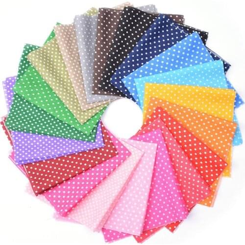 DIY 5/10/15/20pcs/lots 25x25cm Wave Point Pattern 100%Cotton Pur-cut Patchwork Fabric Bundle Sewing Quilting Crafts for Handmade