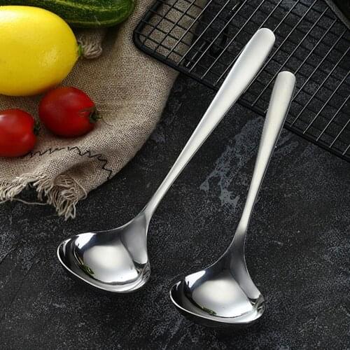 1pcs Big Volume Soup Spoon Polished Stainless Steel Large and Heavy Duty Round Spoons Elegance Series 7 Inch Long 1.9 Ounces