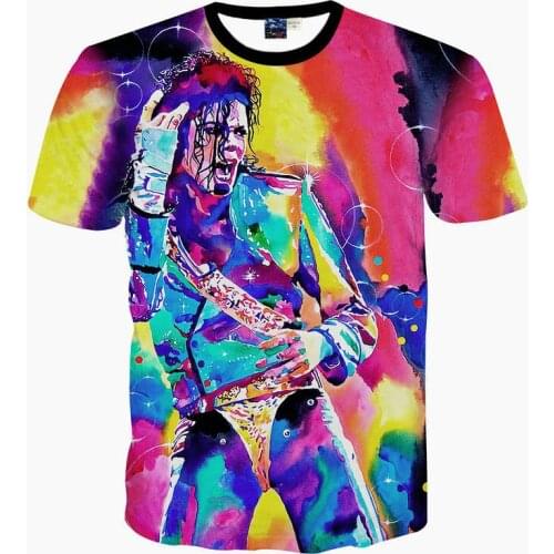 Michael Jackson 3D Print T Shirts Summer Tops Short Sleeve Tees Men Women Hip Hop Cool Clothes Teens Streetwear Creative t shirt