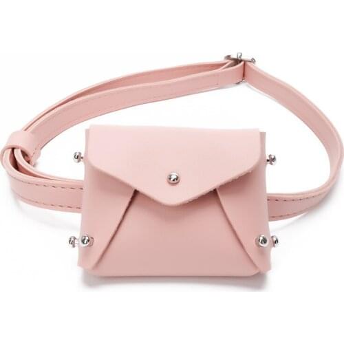 Mini Waist Bag Fashion Girl Shoulder Messenger Bag Rivet Chest Pack Crossbody Sling Bag Purse PU Leather Bags