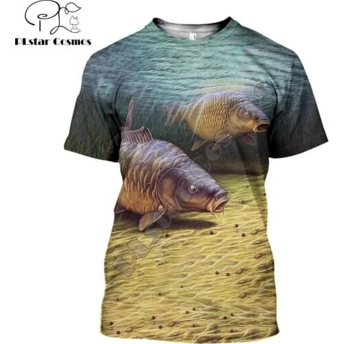 Animal fish Fashion T shirt 3D Printed Fishing art t shirt Harajuku summer Short sleeve shirt Unisex Casual T-shirt tops