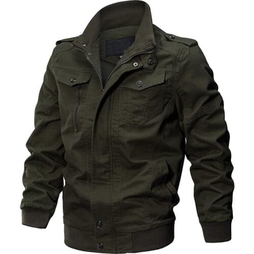 2019 Spring New Jacket Long Sleeve Stand Collar Slim Casual Clothes Cotton Coat Plus Size 6XL