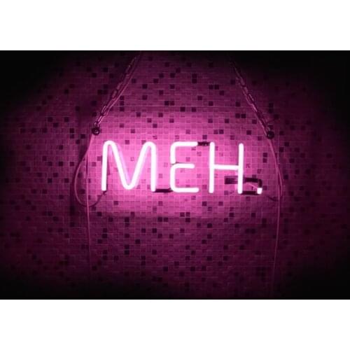 14“ Meh Pink Acrylic Custom Neon Light Lamp Sign Beer Bar Handmade Real Glass Decorate Home Wall Room Windows Tube Artwork