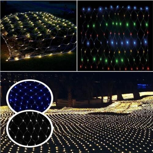 Fairy String Xmas Tree Net Mesh Curtain Ceiling Light 1.5x1.5m 96 Leds 8 flash mode Outdoor/Indoor Festival Christmas decoration