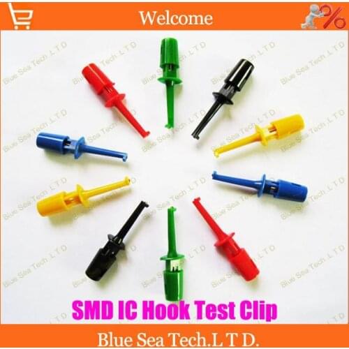 Mix color send Multimeter Lead Wire Kit SMD IC Hook Test Clip Grabbers Probes Cable Welding (small size) 8 colors