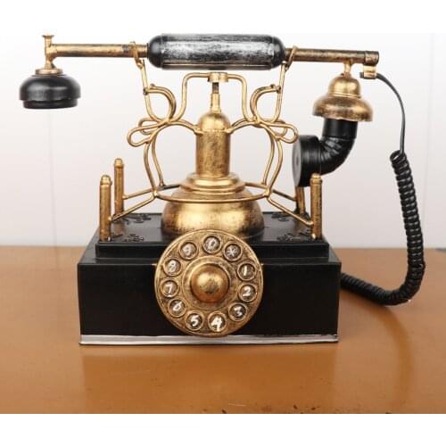 Vintage Iron Aircraft Model Retro iron telephone model handicraft antique decoration home decoration gifts